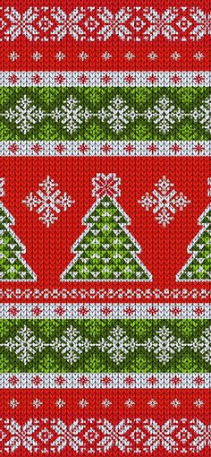 a red and green knitted christmas sweater with snowflakes