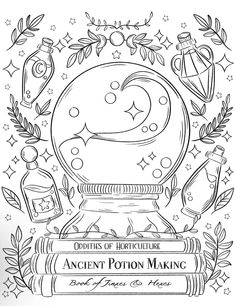 an ancient potton making book cover with the title written in black and white, surrounded by