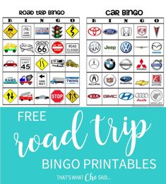 free road trip printables for cars and trucks