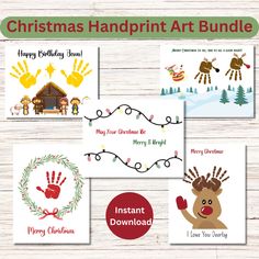 christmas handprint art bundle for kids