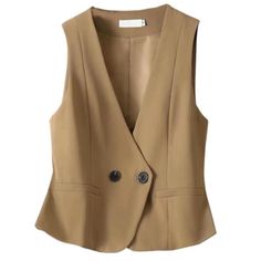 Premium Quality Ladies Blazer Waistcoat Gilet Tank Tops Casual Sleeveless Coat Jacket Button, Womens-jacket Cookie Clothes, Blazer Waistcoat, Sleeveless Coat, Ladies Blazer, Women Blazer, Casual Chique, Woman Suit Fashion, Tops Casual, Winter Tops