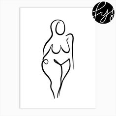 a black and white drawing of a woman's body