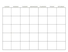 a blank calendar is shown in this image