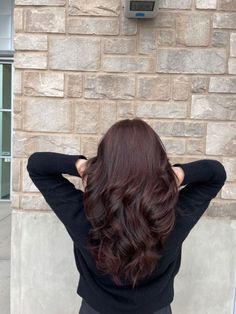 Black Cherry Brown Hair, Red Ash Brown Hair, Deep Brown Burgundy Hair Color, Dark Hair With Tint Of Red, Dark Cherry Brown Hair Burgundy, Red Over Dark Brown Hair, Deep Reddish Brown Hair Color, Red Tinted Brown Hair Highlights, Dark Brown With Hint Of Red