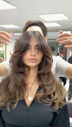 Pretty Hair Cuts, Hairstyles For All Hair Types, Haircut Inspo, Layered Haircuts With Bangs, Blonde Wavy Hair, Brown Hair Inspo, Layered Haircuts For Medium Hair, French Braids, Straight Blonde Hair