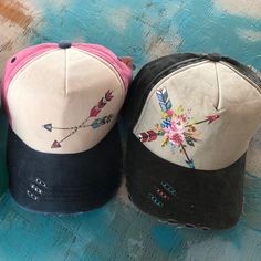 Sale Cleaning Boutique Trailer! Nwt Never Been Used Custom Handmade Hand Crafted Graphic Print With Studs & Swarovski Rhinestone Crystals On A Distressed Vintage Trucker Hat W/ Adjustable Closure. “Colorful Flower Arrow Graphic” Msrp$40.Ea Can Take More Pictures Please Just Ask! **Might Be A Little Dusty From Storage & A Little Smashed Will Straighten Up When Worn Or Shaped. Baseball Ball Cap Western Ranch Pony Tail Craft Cowgirl Accessories Horse Turquoise Teal Casual Baseball Cap For Festivals, Casual Pink Trucker Hat For Festival, Boutique Trailer, Flower Arrow, Arrow Graphic, Arrows Graphic, Vintage Trucker Hat, Cowgirl Accessories, Distressed Baseball Cap