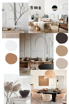 a collage of different colors and furniture