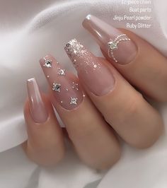 Elegant Touch Nails, Blush Nails, Sparkly Nails, Elegant Nails, Chic Nails