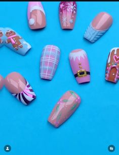 Pastel Christmas Nails, Pink Christmas Nails, Pastel Christmas, Nails Nails, Pink Christmas, Christmas Nails, Nail Art, Pastel