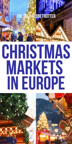 christmas markets in europe with text overlay