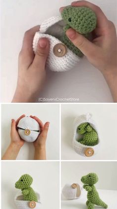 crochet pattern for a small stuffed animal with buttons in the shape of a turtle