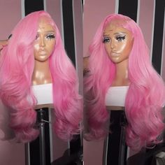 UStyleHair Pink Wig Long Body Wave Wigs for Women Synthetic Lace Front Wig Natural Hairline Daily Use Cosplay Hair Pink Lace Wig Hot Pink Wigs, Pink Lace Wig, Event Hairstyles, Pink Wigs, Body Wave Wigs, Gacha Hair, Hot Pink Hair, Birthday Hairstyles, Cosplay Hair