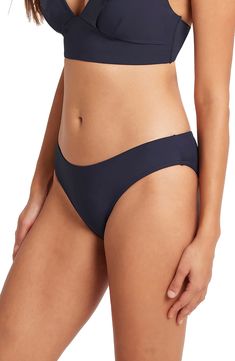 These bikini bottoms offer a comfortable and chic fit thanks to supportive powermesh lining. Powermesh lining Moderate back coverage 85% recycled polyester, 15% elastane Hand wash, dry flat Imported Lightweight Stretch Swimwear For Pool, Bra Friendly Nylon Swimwear With 4-way Stretch, Seamless Nylon Swimwear With Minimal Stretch, Seamless Nylon Beach Bottoms, Stretch Elastane Swimwear With Smooth Texture, Seamless Minimal Stretch Nylon Swimwear, Lightweight Stretch Swimwear, Solid Color Stretch Lightweight Swimwear, Sporty Stretch Swimwear In Polyamide