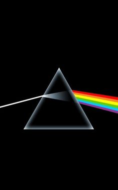 the dark side of the moon with a rainbow