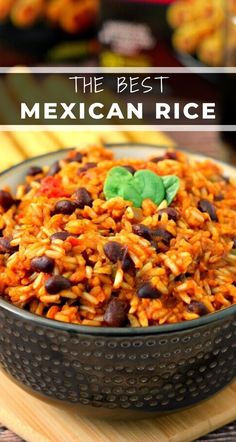 mexican rice with beans and tomatoes in a bowl