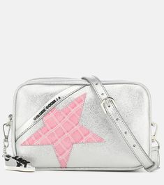 Golden Goose - Star leather crossbody bag - Make this silver crossbody bag from Golden Goose a street style-approved accompaniment to your weekend edit. A Mytheresa exclusive, this style is made in Italy from grained lamb leather, it’s adorned with the label’s signature star motif appliquéd in croc embossing on the front. It swings from a thin, adjustable long strap. seen @ www.mytheresa.com Golden Goose Bag, Silver Crossbody Bag, Preppy Bags, Star Motif, Mini Mochila, Fancy Bags, Golden Goose Deluxe Brand, Pretty Bags, Dove Cameron