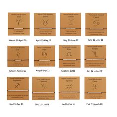 an image of zodiac signs on brown paper