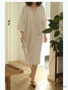 Lasaky - Cotton Nightgown with Slant-Front Cuffs Formal Wear Women, Cotton Nightgown, Comfortable Pajamas, Cozy Pajamas, Cotton Sleepwear, Sleep Set, Two Piece Outfit, Types Of Collars, Night Gown