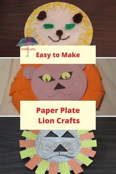 paper plate lion crafts for kids to make