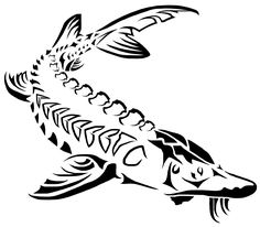 an image of a fish that is in the shape of a tattoo or t - shirt