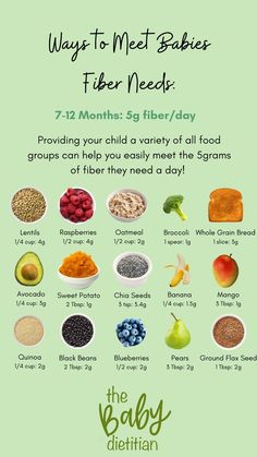 the baby diet poster with different foods and their names on it's back side