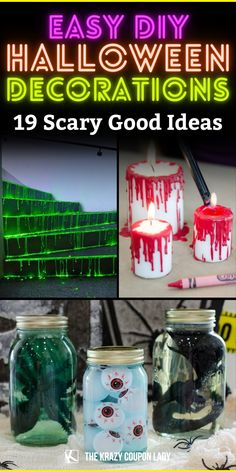 easy diy halloween decorations that are scary good ideas for decorating with candles and jars