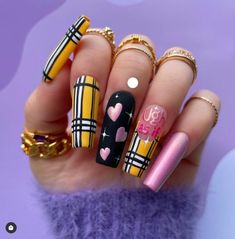 Ugh As If, Plaid Nail Designs, Plaid Nail Art, Cute Halloween Nails, Pumpkin Nails, Plaid Nails, Daisy Nails, Nail Patterns, Nail Brushes