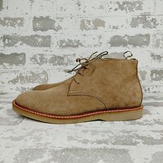 New A Flexible Rubber Sole And Breathable Leather Lining Ground You In Total Comfort In This Suede Chukka Boot. Removable Insole Leather Upper And Lining/Rubber Sole Imported Size 8.5 Department Men Closure Lace Up Casual Beige Ankle Desert Boots, Beige Desert Boots With Stitched Sole, Beige Desert Boots With Stitched Sole And Round Toe, Casual Beige Desert Boots With Round Toe, Casual Beige Desert Boots With Rubber Sole, Beige Desert Boots With Textured Sole, Casual Beige Suede Desert Boots, Beige Desert Boots With Textured Sole And Round Toe, Casual Suede Desert Boots With Flat Heel