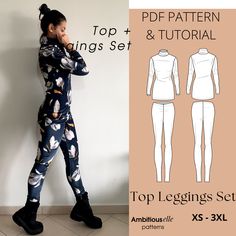 the top leggings sewing pattern is shown