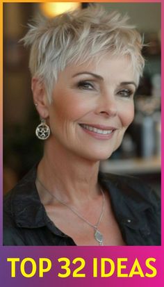 Unlock your inner confidence with our range of short haircuts for women over 60! With 32 flattering options to choose from, you can embrace your maturity with style and elegance, all while radiating confidence. Shirt Spiky Hair For Women, Hairstyles For Balding Woman, Short Spiky Haircuts, Funky Hair, Short Sassy Haircuts, Sassy Haircuts, Inner Confidence, Oval Face Haircuts, Stylish Short Haircuts