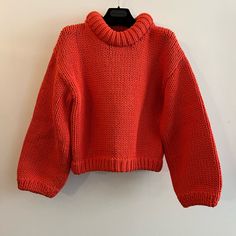 Reposhing This Item I Purchased From @Sayacat15. Loved It, But Ready To Rotate For Something New. Questions? Leave A Comment Below! Cropped Pullover, Red Sweaters, Orange Red, Color Orange, Pullover Sweater, Something New, Red Color, Pullover Sweaters, Scoop Neck