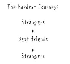 the best journey, strangers, best friends, and strangers are shown in this diagram