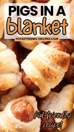 pigs in a blanket recipe with text overlay