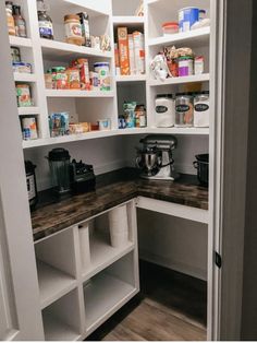 the pantry is stocked with all kinds of food