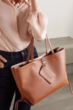 New Chloe Sense Medium Tan Calfskin Tote Bag | eBay Chloe Bag, Logo Embroidered, Net A Porter, Luggage Bags, Priority Mail, Leather Tote, Inside Pocket, Everyday Essentials Products, Luxury Design