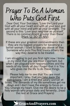 a prayer for a woman who puts god first in her life and is ready to pray