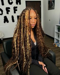 Knotless Braids, Her Hair, Curly Hair, Braids, Blonde, Hair, Black, Color, Plaits