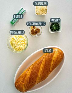 the ingredients for this bread include eggs, cheese, parmesan and garlic