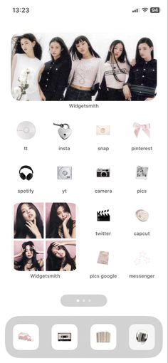 kpop homescreen ideas Kpop Homescreen Ideas, Kpop Ios 16, Layout Homescreen, Android Theme, Iphone Organization, Homescreen Ideas, Iphone App Design