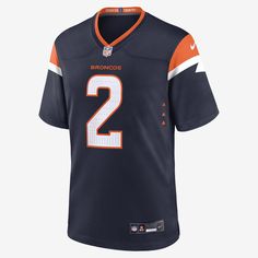 Rep one of your team's top stars with this Denver Broncos Jersey. Proper ventilation and a loose fit help provide a dry, comfortable wear with the authentic look of the on-field uniform. Patrick Surtain, Ready Aesthetic, Nfl Broncos, New Era 39thirty, Nike Design, Broncos Fans, Nfl Games, Nike Nfl, Game Jersey