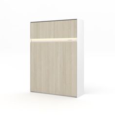 a white cabinet with a light on it