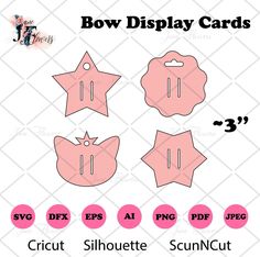 the bow display cards are cut out and ready to be used for sewing or scrapping