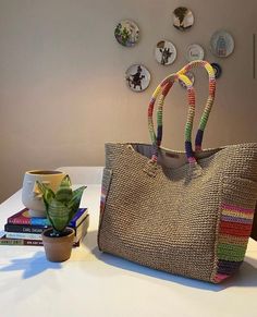 Handmade Large Woven Straw Tote Bag - High Quality. excellent handcraft. There are two perfectly colored pockets on the side. This stunning bag is 100% handmade from very light straw wicker with love and care. Due to its handmade nature, each bag is one of a kind and very unique in its own way. Making this bag takes time and specially crafted skill sets. Size Large is quite large. *If you are a fashionista, this is the best choice for you. This bag brings nature, unique and stylish! Please note: Due to the handmade nature, there may be slight variations in size, color and appearance. Dimensions; Width: 50 cm Height:42 cm Base width: 17 cm Tote Bag Beach, Vacation Bag, Wicker Bags, Holiday Bag, Straw Tote Bag, To Get, My Beauty, Bag Summer, Straw Tote