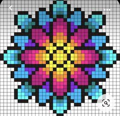 an image of a colorful flower made out of squares