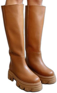 Leather High Boots, High Leather Boots, Tall Boot, Tall Boots, Mid Calf, High Boots, Camel, Womens Boots, Spain