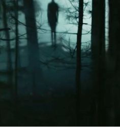 a person walking in the woods at night with no one on it's feet