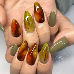 Hippie Nails, Fall Nail Art, Brown Nails, Autumn Nails, Nail Art Ideas, Fall Nail, Fire Nails, Funky Nails