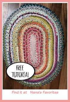 a round rug with the words, find it at nana's favorites