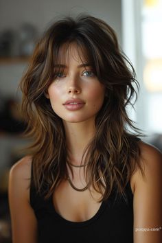 Κούρεμα Bob, Long Shag Haircut, Fishtail Braid, Shag Hairstyles, Long Brown Hair, Haircuts For Medium Hair, Medium Hair Cuts, Medium Length Hair Cuts, Layered Hair