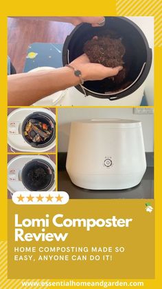 Images showing how to use Lomi Composter Countertop Compost, Start Composting, Composting Process, Backyard Spaces, Composting, Perfect Garden, Indoor Planters, Horticulture, Green Thumb